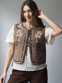 BOHO WESTE MIT STICKEREI