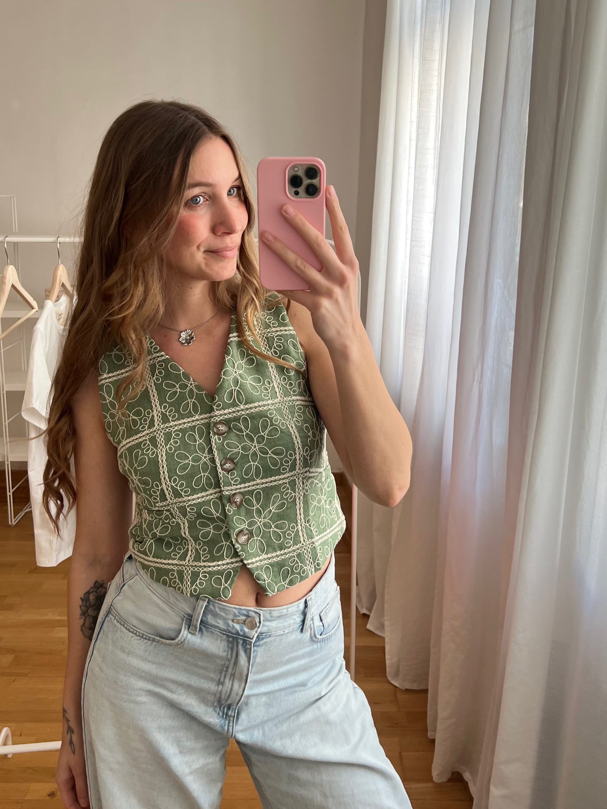 BESTICKTES WESTEN-TOP | FLEUR