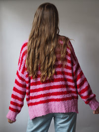 COZY STRIPES BOUCLÉ PULLOVER