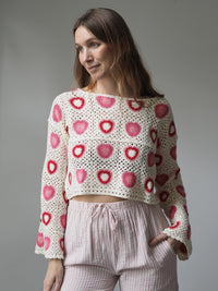 CROCHET HEART SWEATER