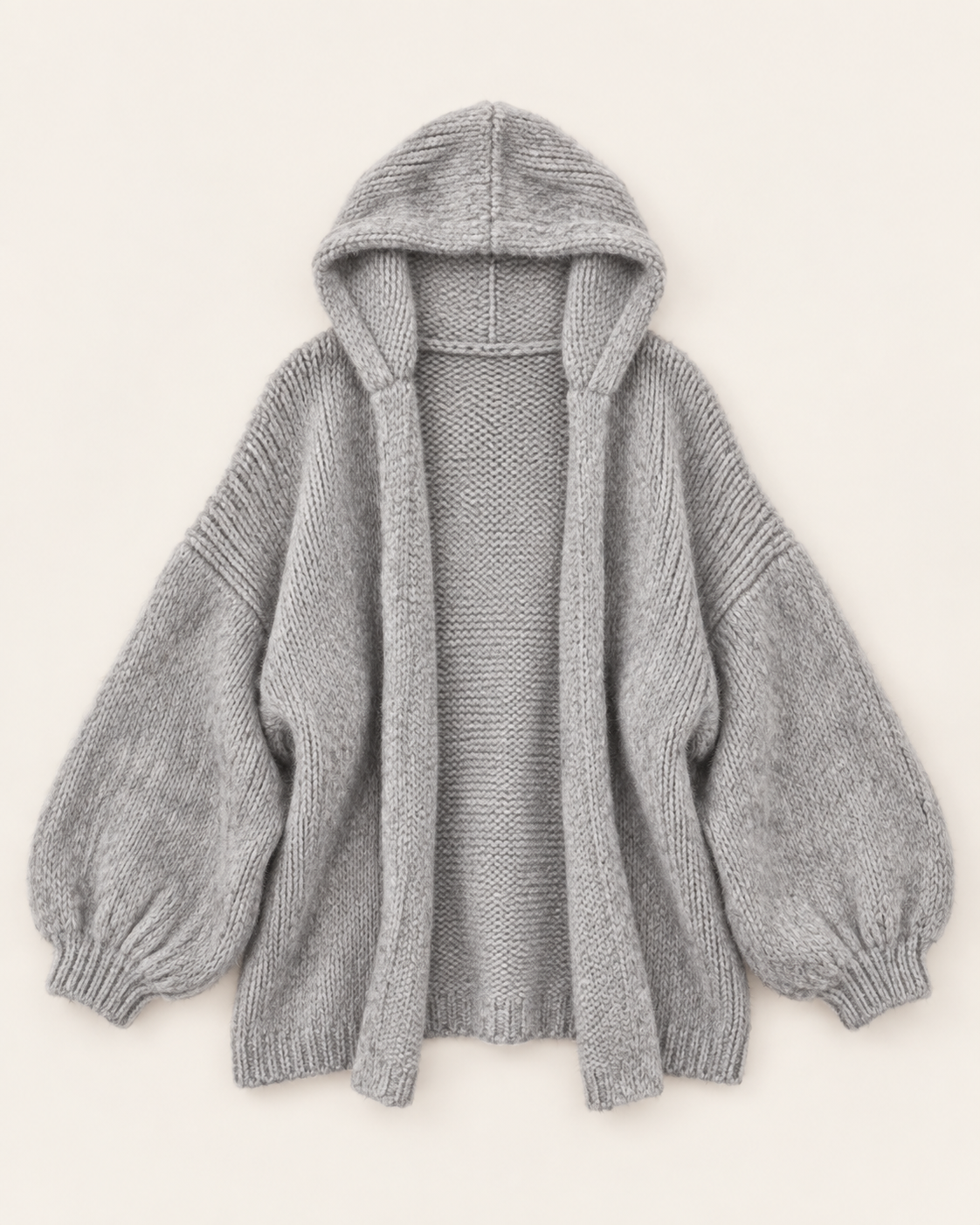 Soft Mohair Hood Cardigan
