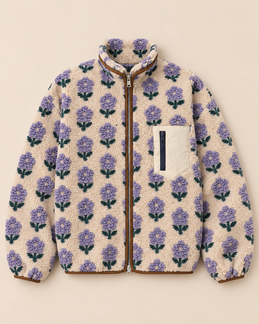 Flower Teddy Jacket Lilac