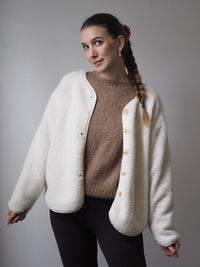 OVERSIZE TEDDYJACKE | CREME