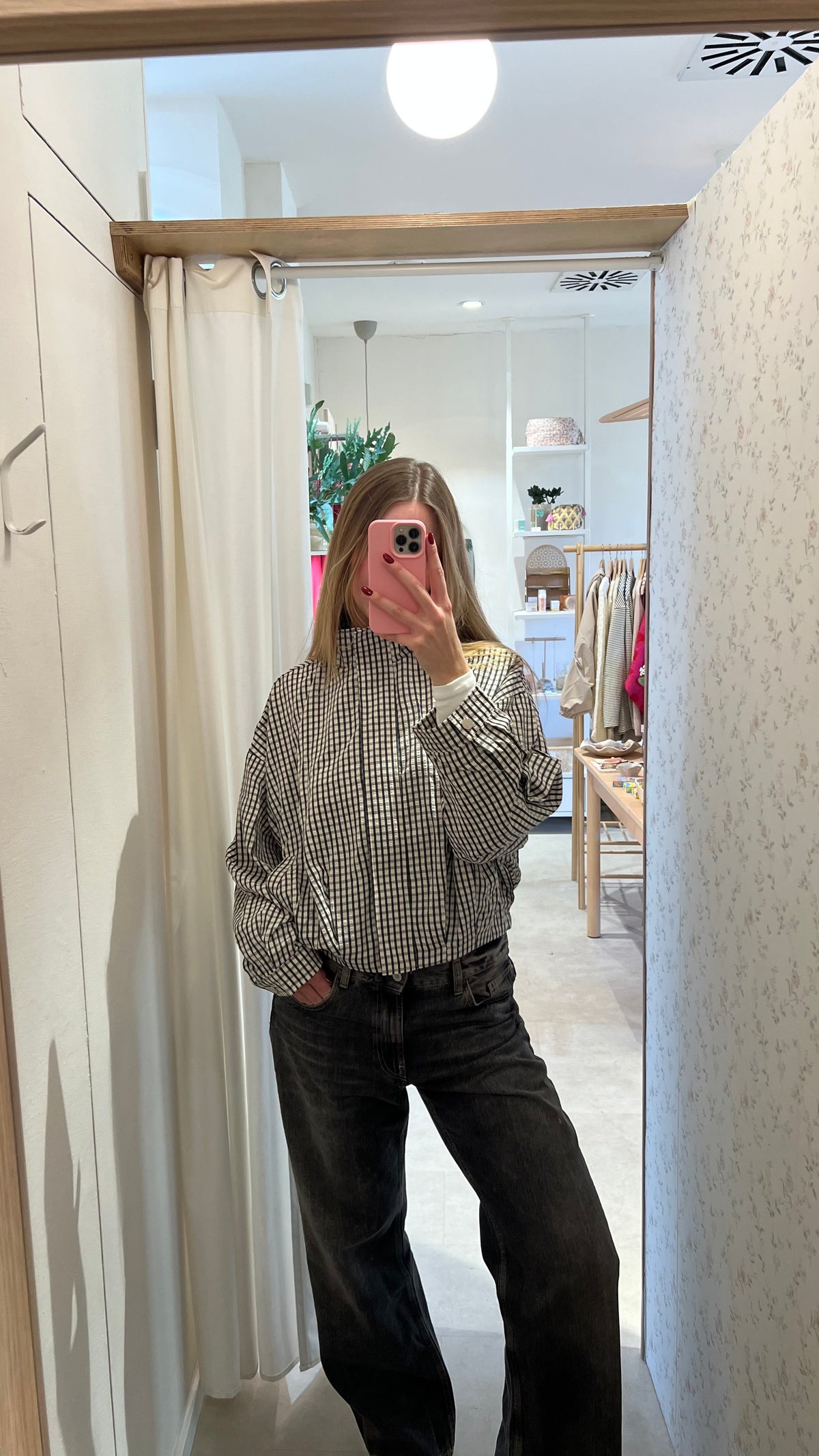Check Blouson Cream