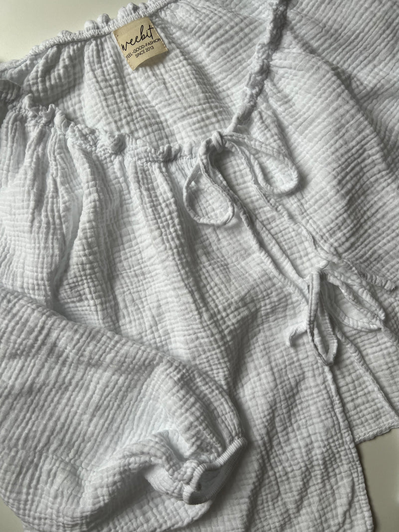 MUSSELIN-BLUSE MIT SCHLEIFEN | MARA