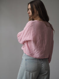 MUSSELIN-BLUSE MIT SPITZENBORTE | SOPHIA
