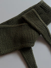COZY MINI KNIT SCARF - KHAKI