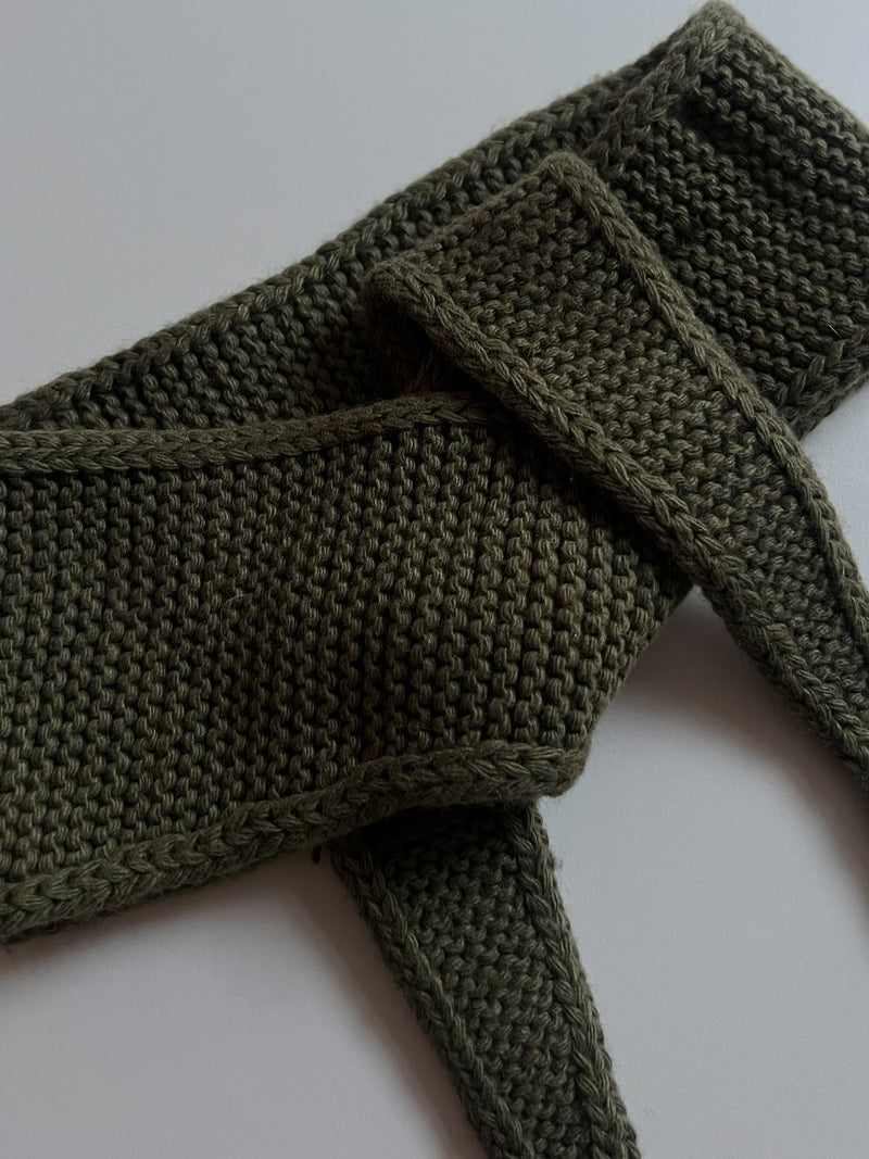 COZY MINI KNIT SCARF - KHAKI