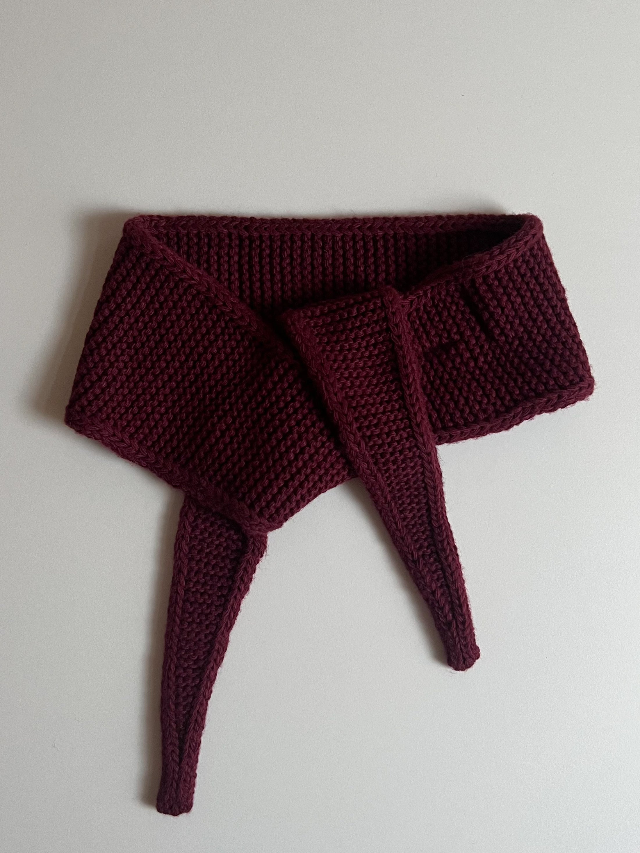 COZY MINI KNIT SCARF - BORDEAUXROT