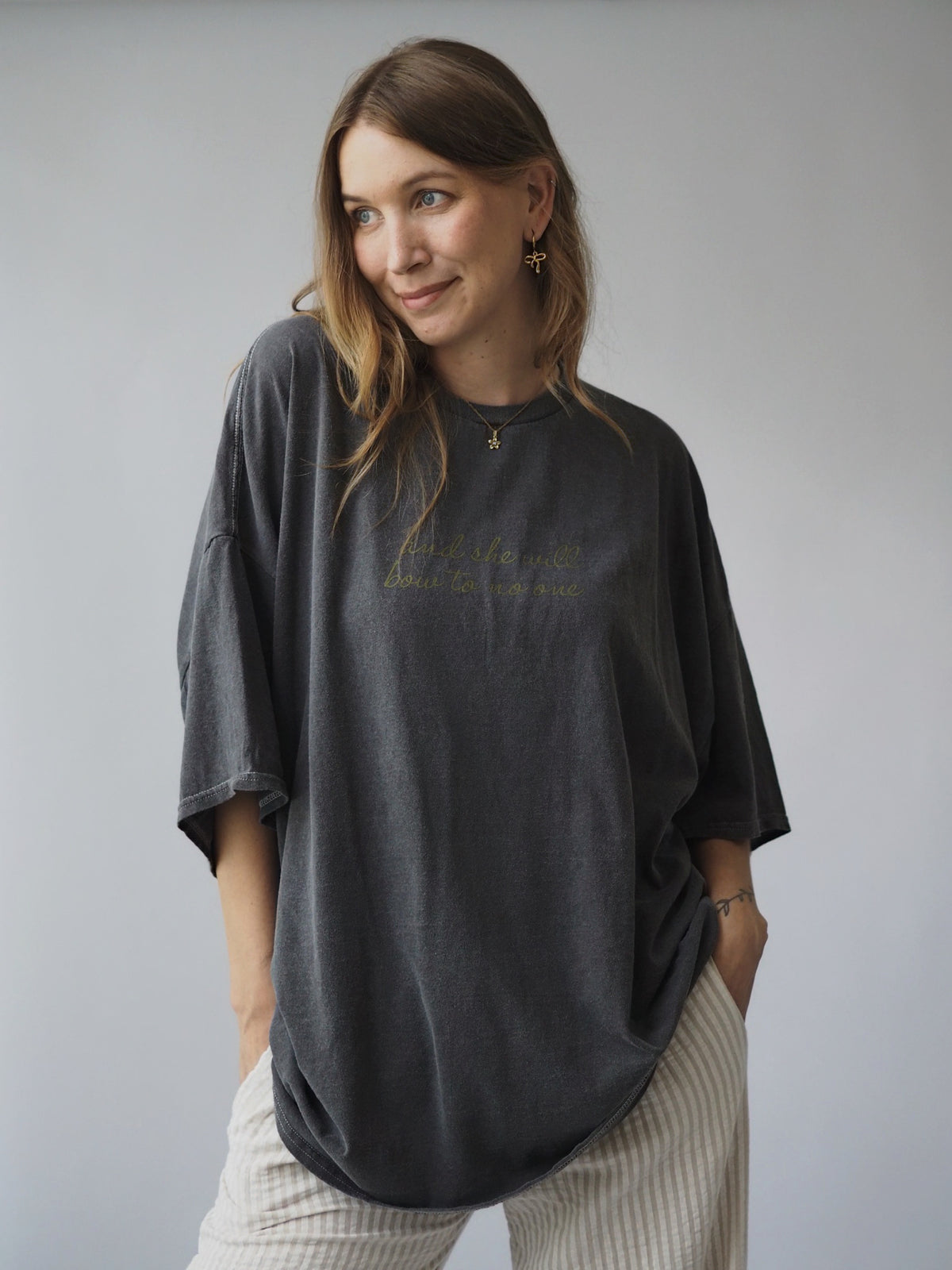 OVERSIZE SHIRT | BLACK | BOWS