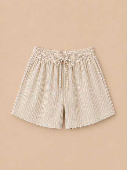 COTTON STRIPE SHORTS