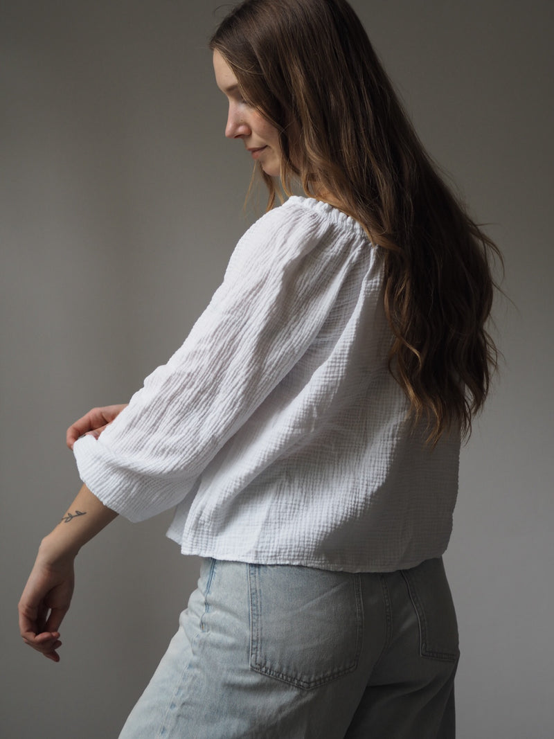 MUSSELIN-BLUSE MIT SCHLEIFEN | MARA