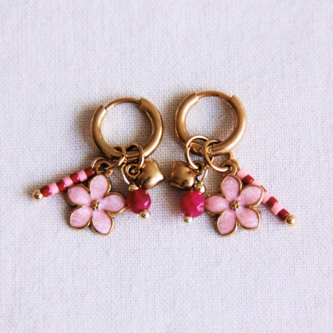 Creolen Rosa Blume