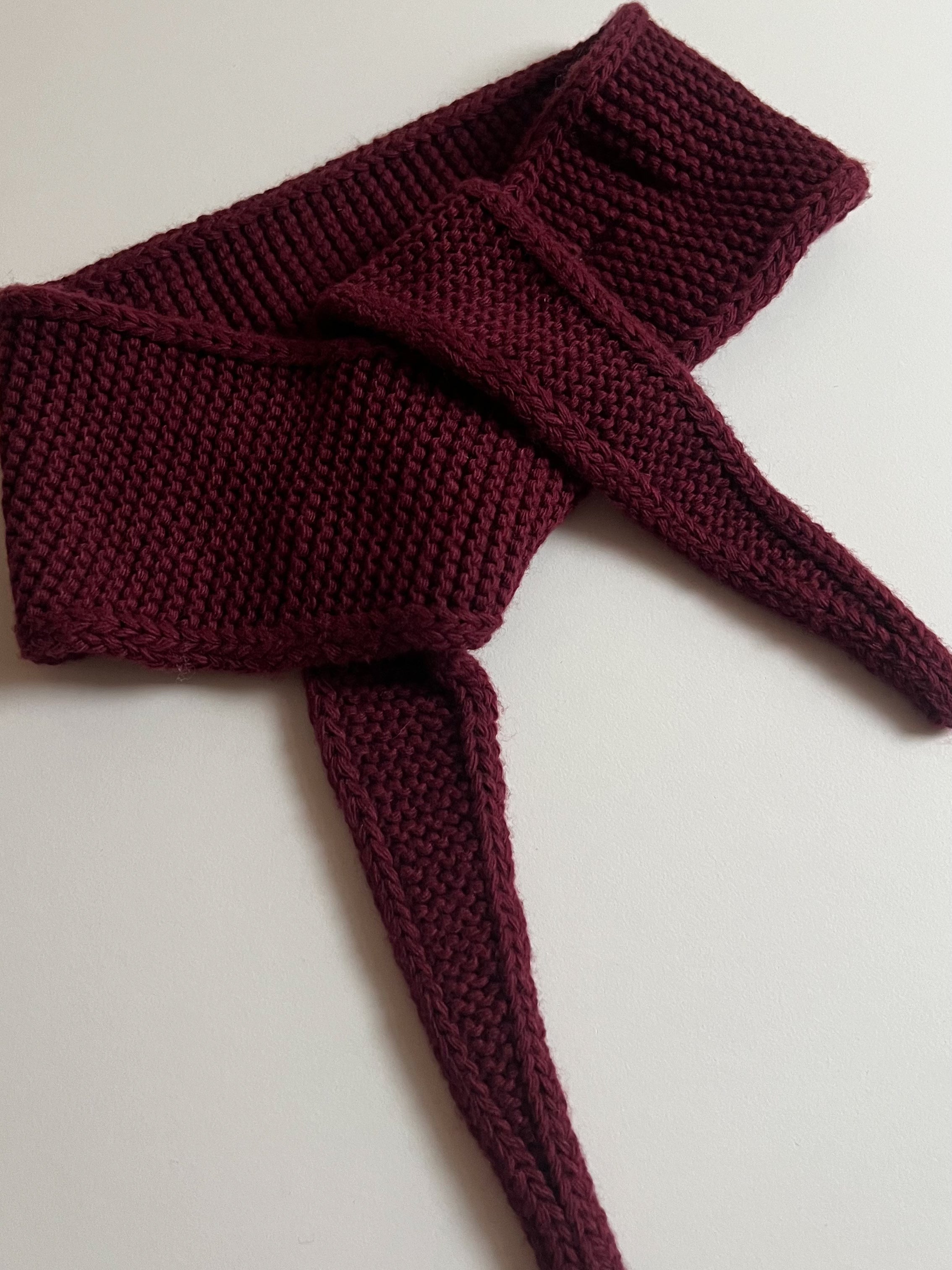 COZY MINI KNIT SCARF - BORDEAUXROT