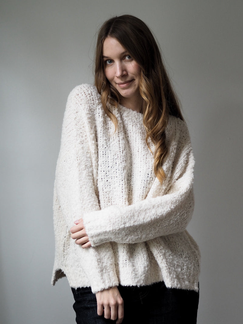 STRICKPULLOVER | BOUCLÉ HELLBEIGE