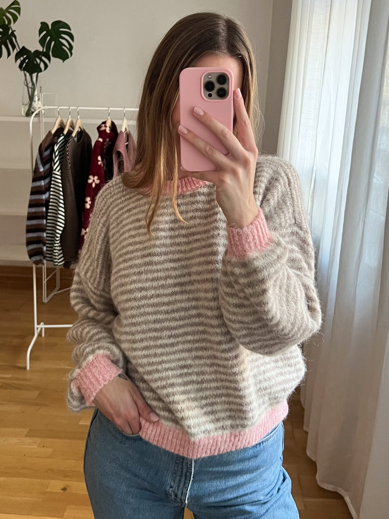 ROSÉ STRIPE PULLOVER