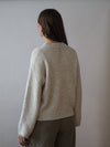 STRICKJACKE MIT BLÜMCHEN BESTICKT| CREME | ELVA