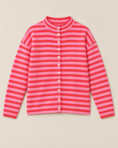 Sweet Stripes Cardigan Rosa/Rot
