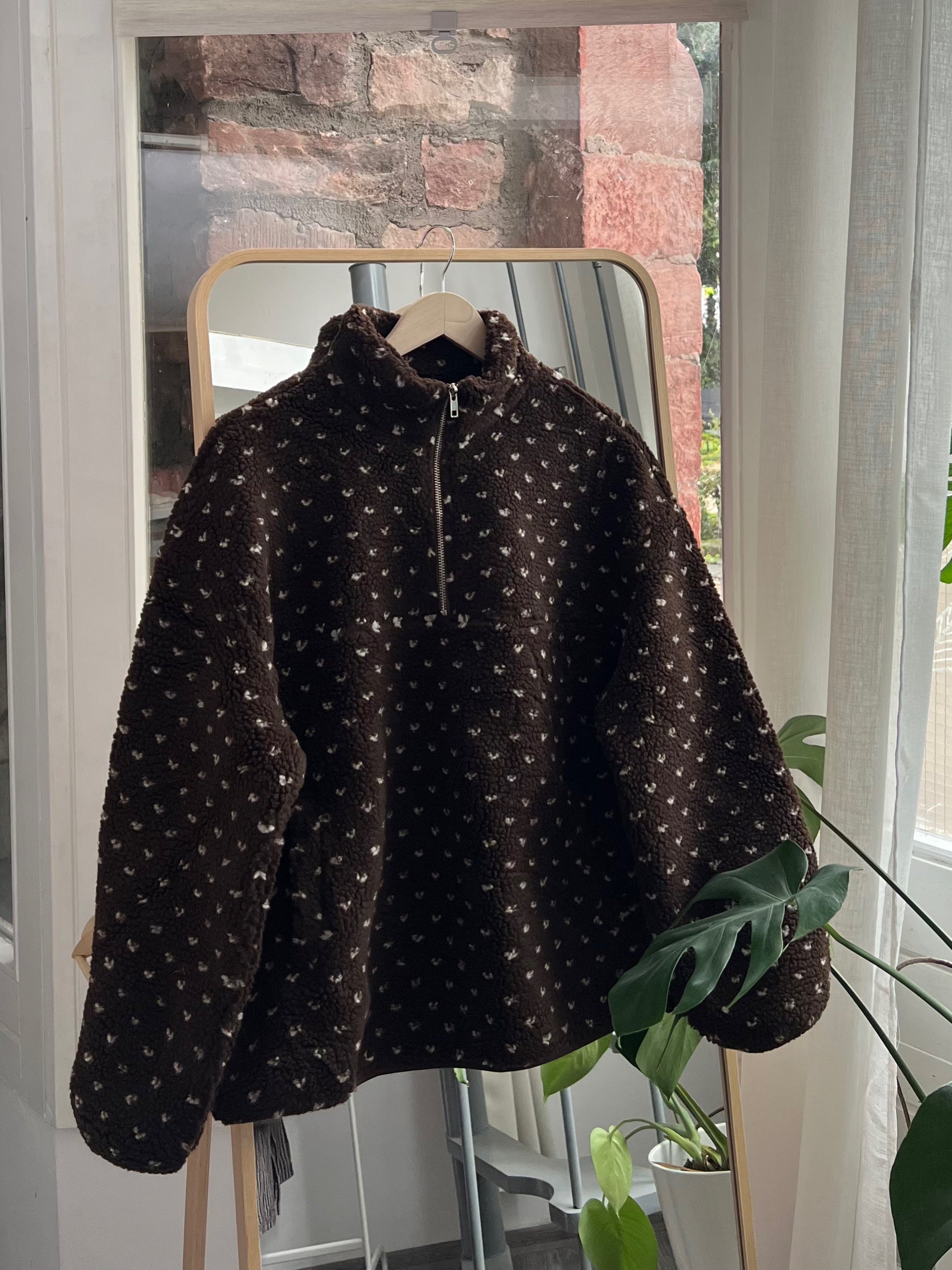 TEDDY HALF-ZIP SWEATER BROWN