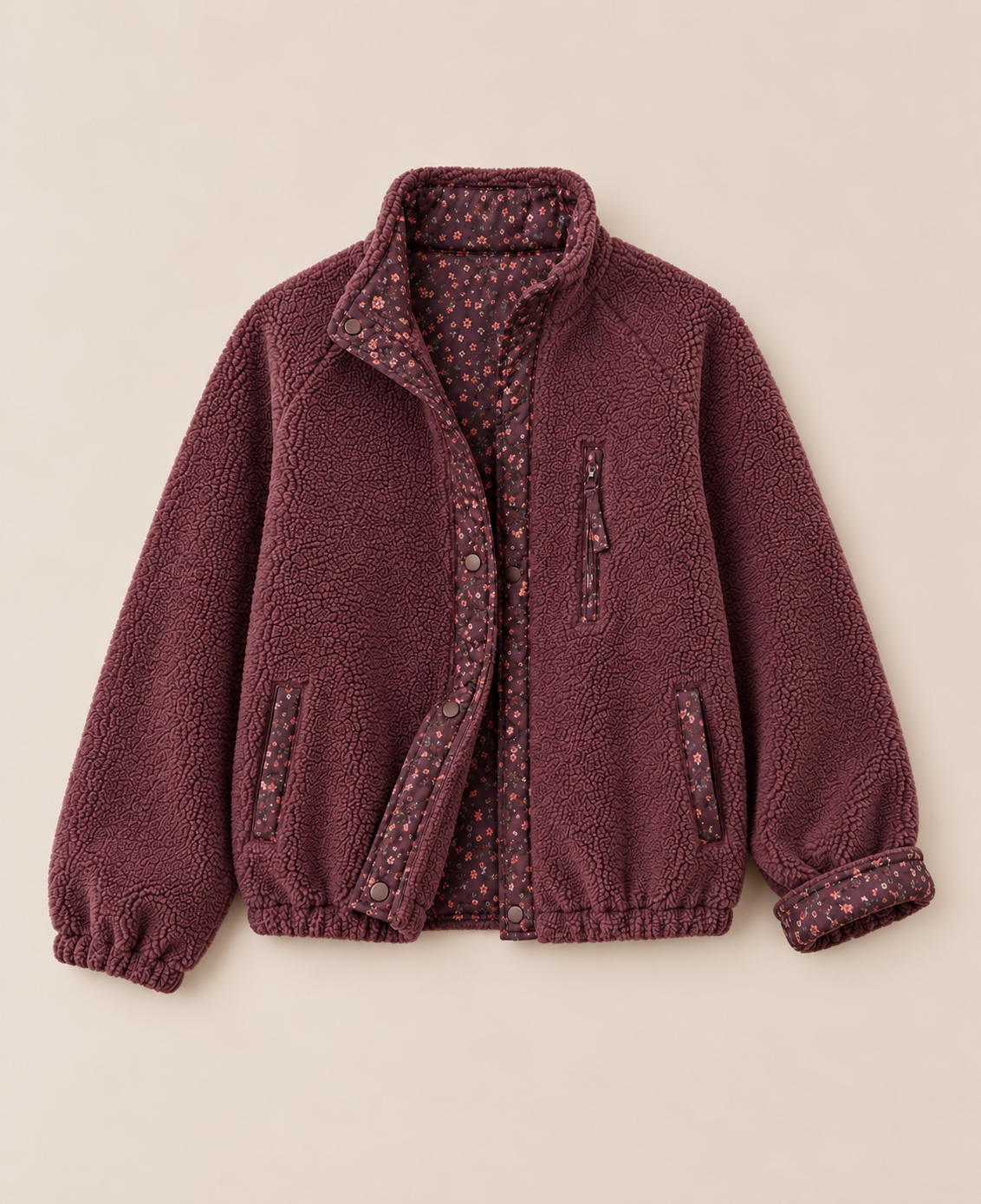 Teddy Wendejacke Bloom Burgundy