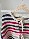 STRIPE & TIE CARDIGAN