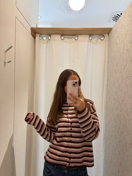Berry Button Cardigan