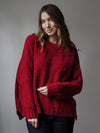 STRICKPULLOVER | BOUCLÉ BORDEAUXROT