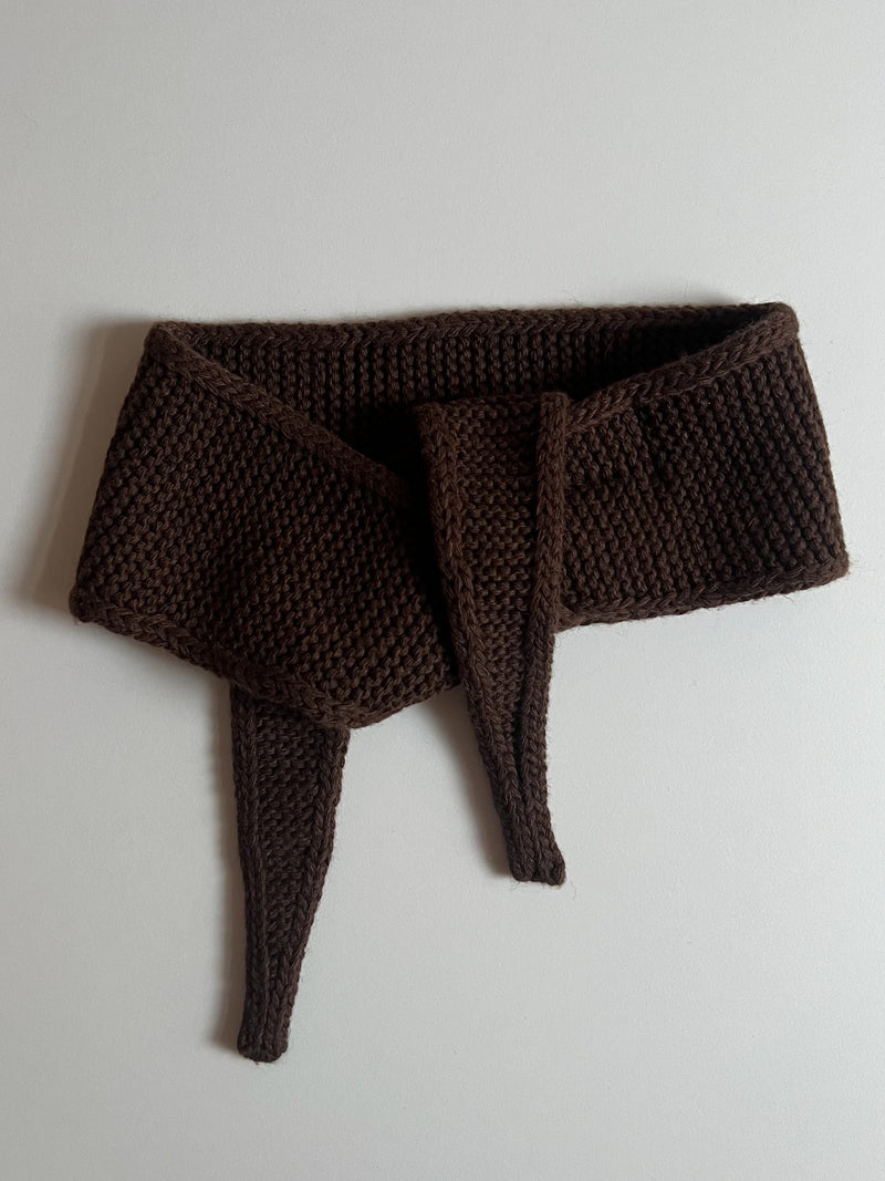 COZY MINI KNIT SCARF - BRAUN