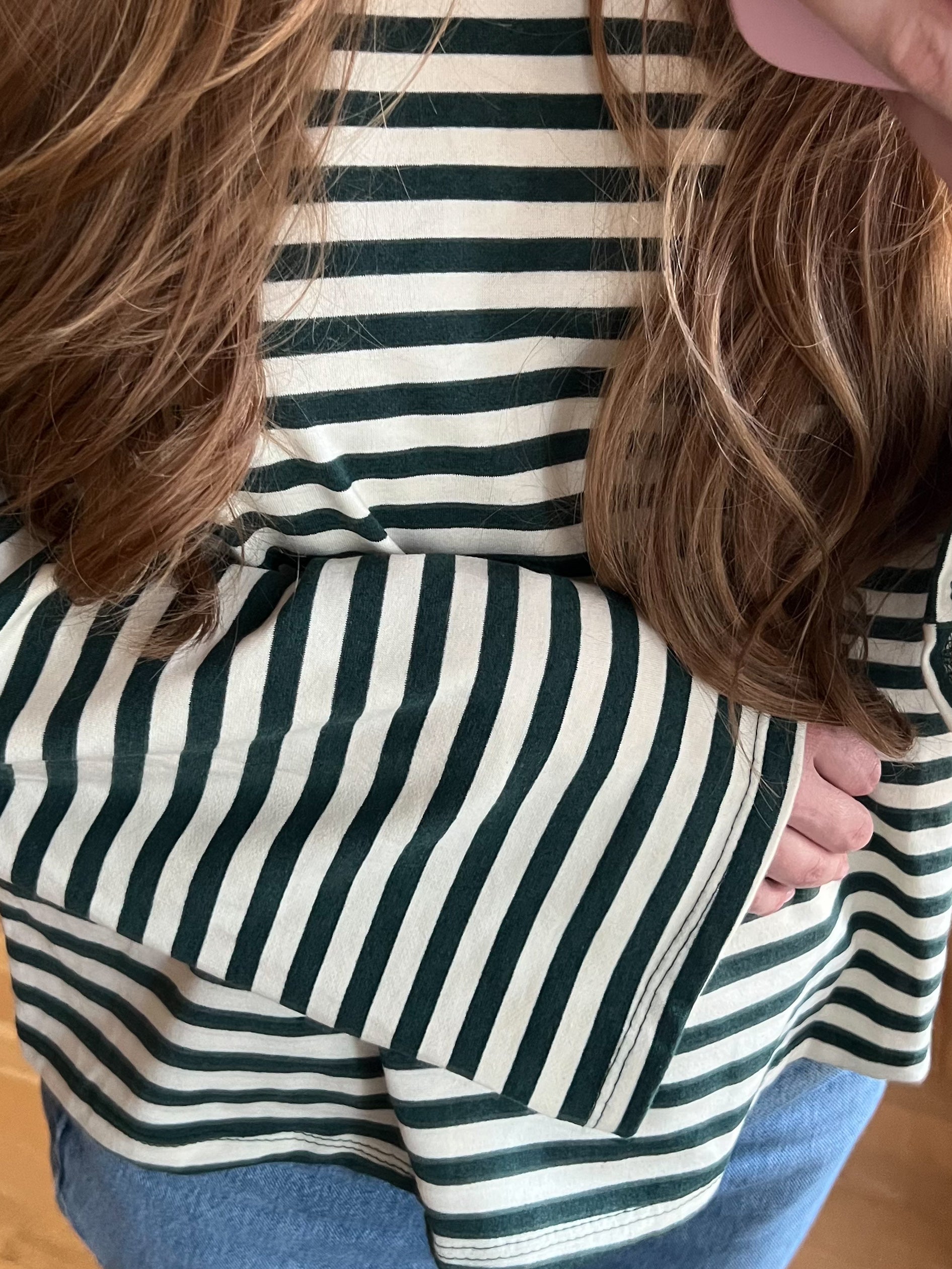 FOREST STRIPES LONGSLEEVE DUNKELGRÜN/CREME