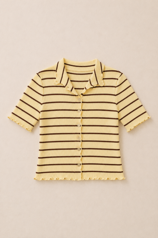 Seaside Button Top gelb