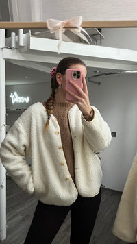 OVERSIZE TEDDYJACKE | CREME