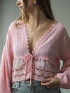 MUSSELIN-BLUSE MIT SPITZENBORTE | SOPHIA