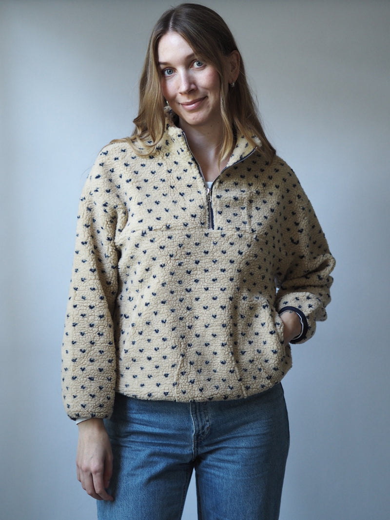 TEDDY HALF-ZIP SWEATER BEIGE