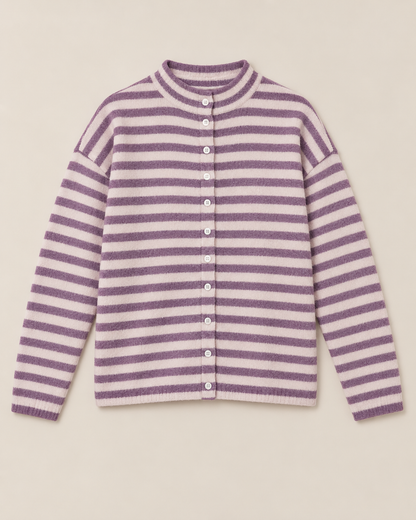 Sweet Stripes Cardigan Lilac