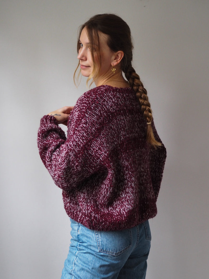 STRICKJACKE | BURGUNDY MELIERT | LOU