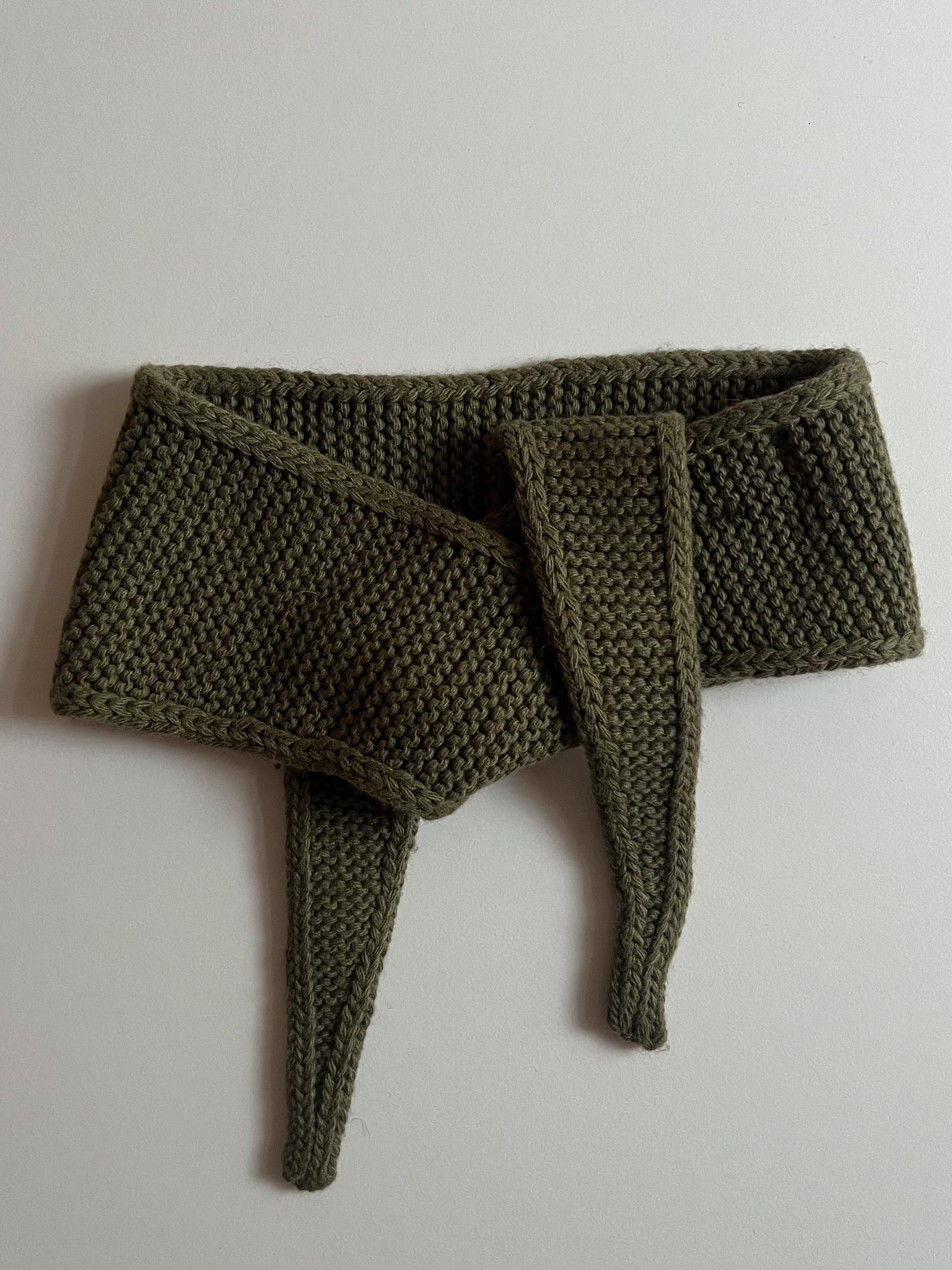 COZY MINI KNIT SCARF - KHAKI