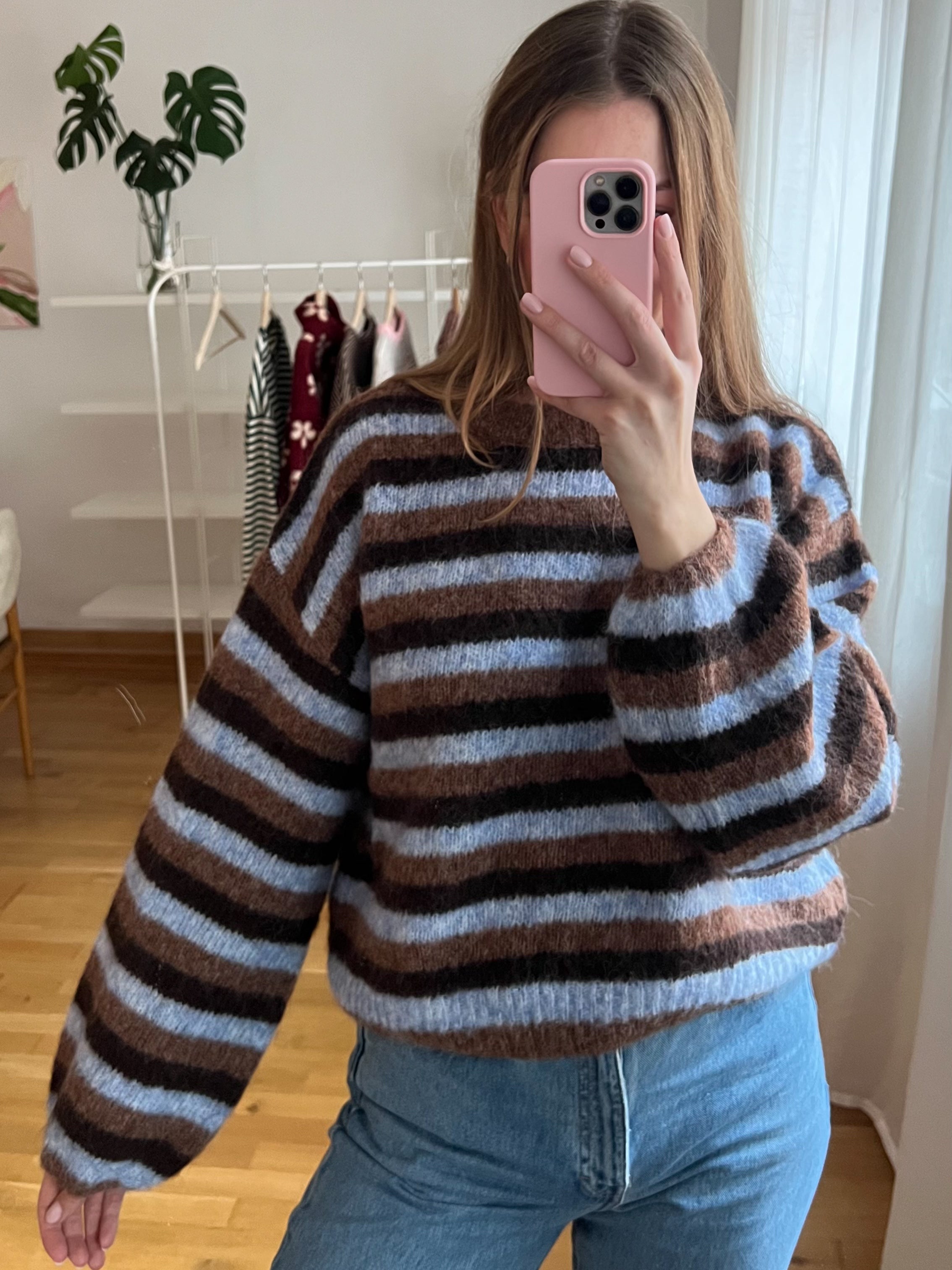 MOCHA STRIPES PULLOVER