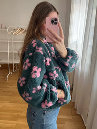 TEDDY HALF-ZIP BLOSSOM SWEATER