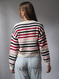 STRIPE & TIE CARDIGAN
