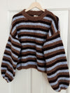 MOCHA STRIPES PULLOVER