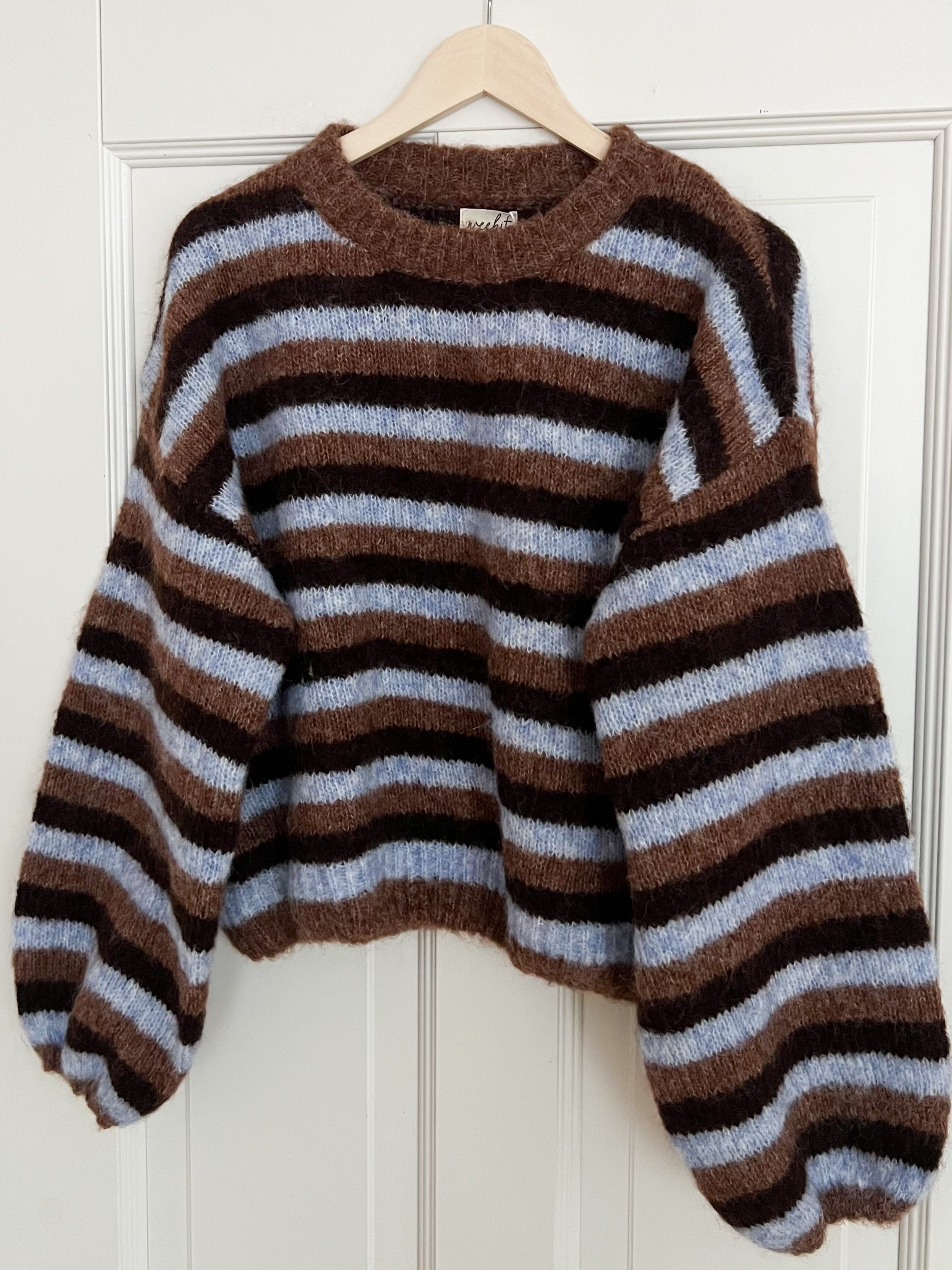 MOCHA STRIPES PULLOVER
