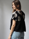 COTTON BLUSE MIT BLUMENSTICKEREI