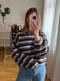 MOCHA STRIPES PULLOVER