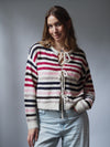 STRIPE & TIE CARDIGAN