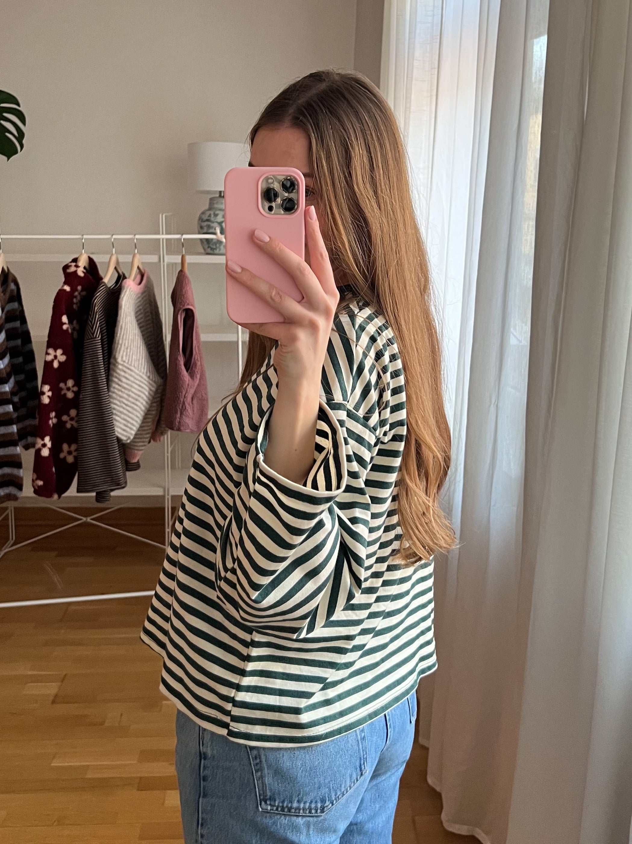 FOREST STRIPES LONGSLEEVE DUNKELGRÜN/CREME