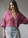 MUSSELIN-BLUSE MIT SPITZENBORTE | SOPHIA