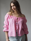 MUSSELIN-BLUSE MIT SCHLEIFEN | MARA