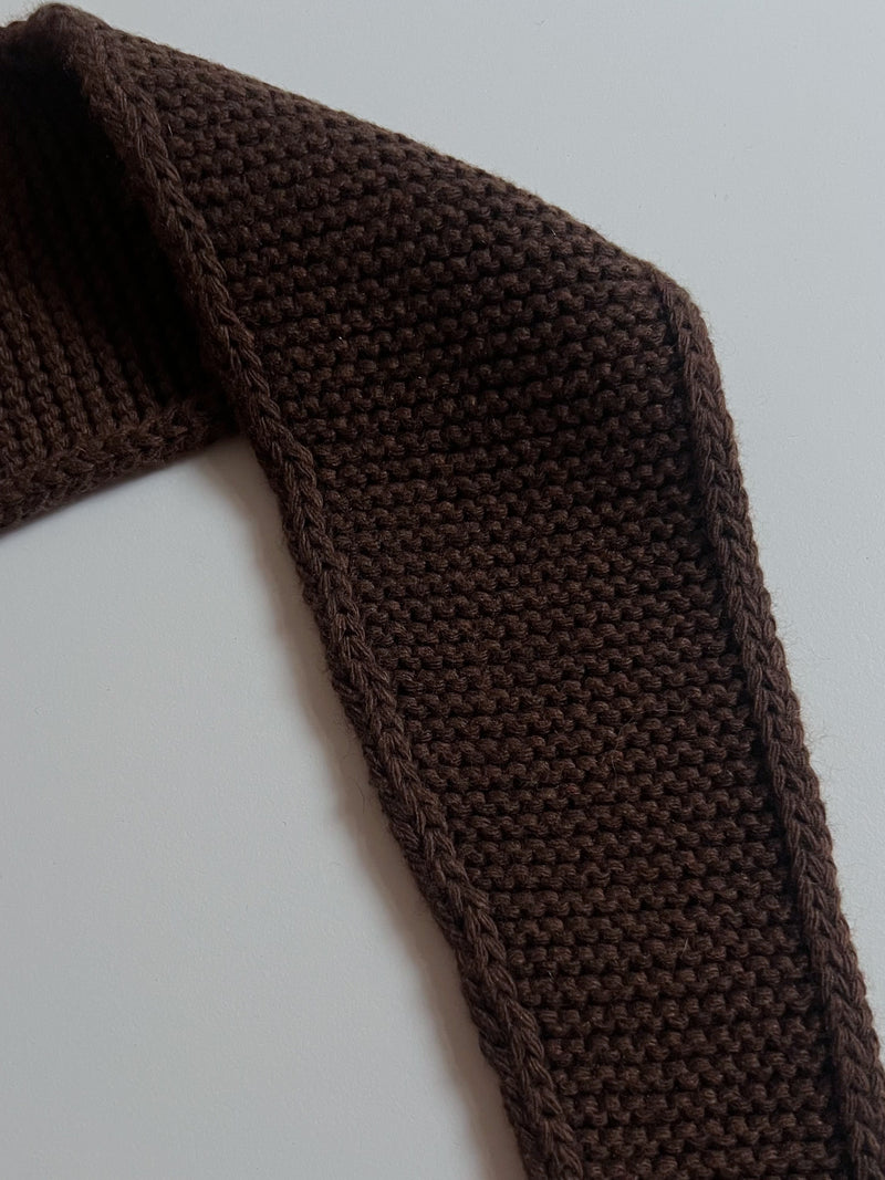 COZY MINI KNIT SCARF - BRAUN