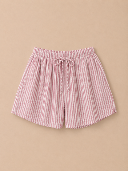COTTON STRIPE SHORTS