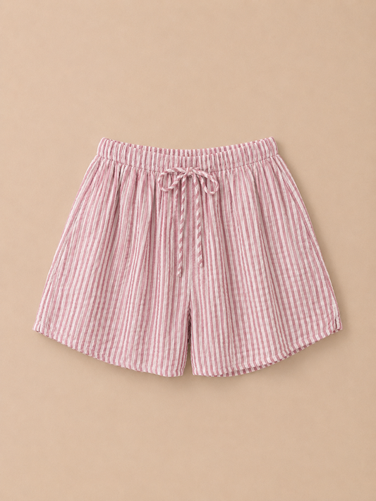 COTTON STRIPE SHORTS